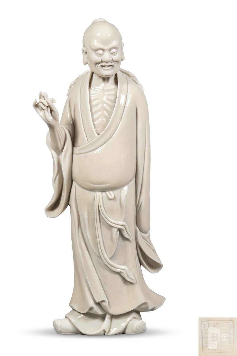 清末民初 德化白瓷高士立像 - 图1